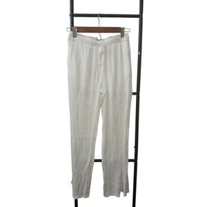 Charlotte Russe White Easy Slip on Pants Pockets Elastic Waist Drawstring S